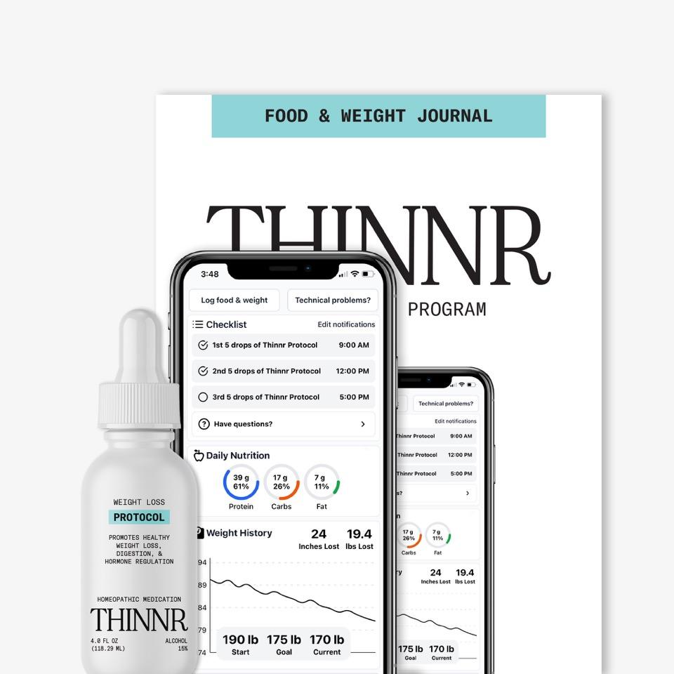 Thinnr all-natural ingredients — FDA-registered homeopathic weight loss formula